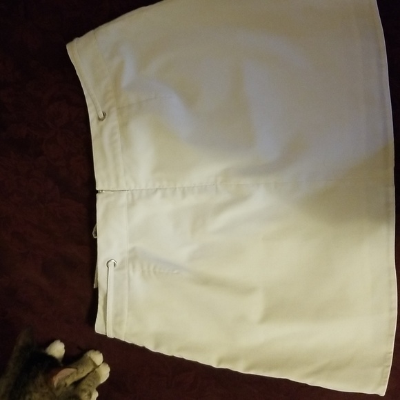 White Drawstring Lined Skirt - Picture 2 of 5